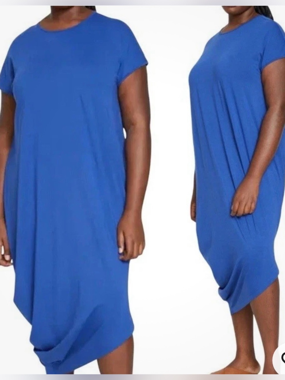 Universal Standard Blue Asymmetrical Hem Dress 4XS Fits M L Pima Cotton